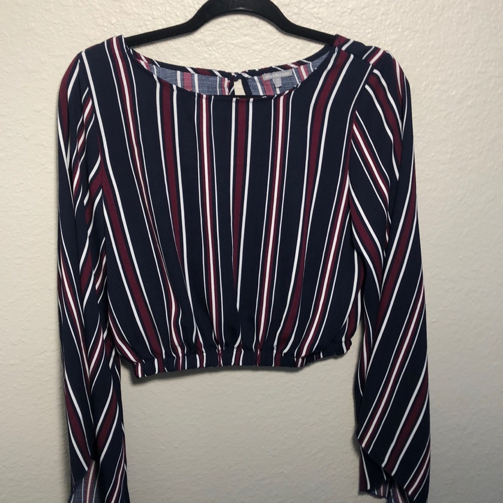Long Flowy Sleeve Crop Top